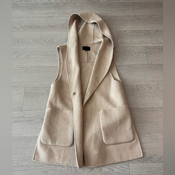 Zow Zow Wool Blend Hooded Sleeveless Long Vest Size 0 Minimalist Classic - Picture 1 of 4